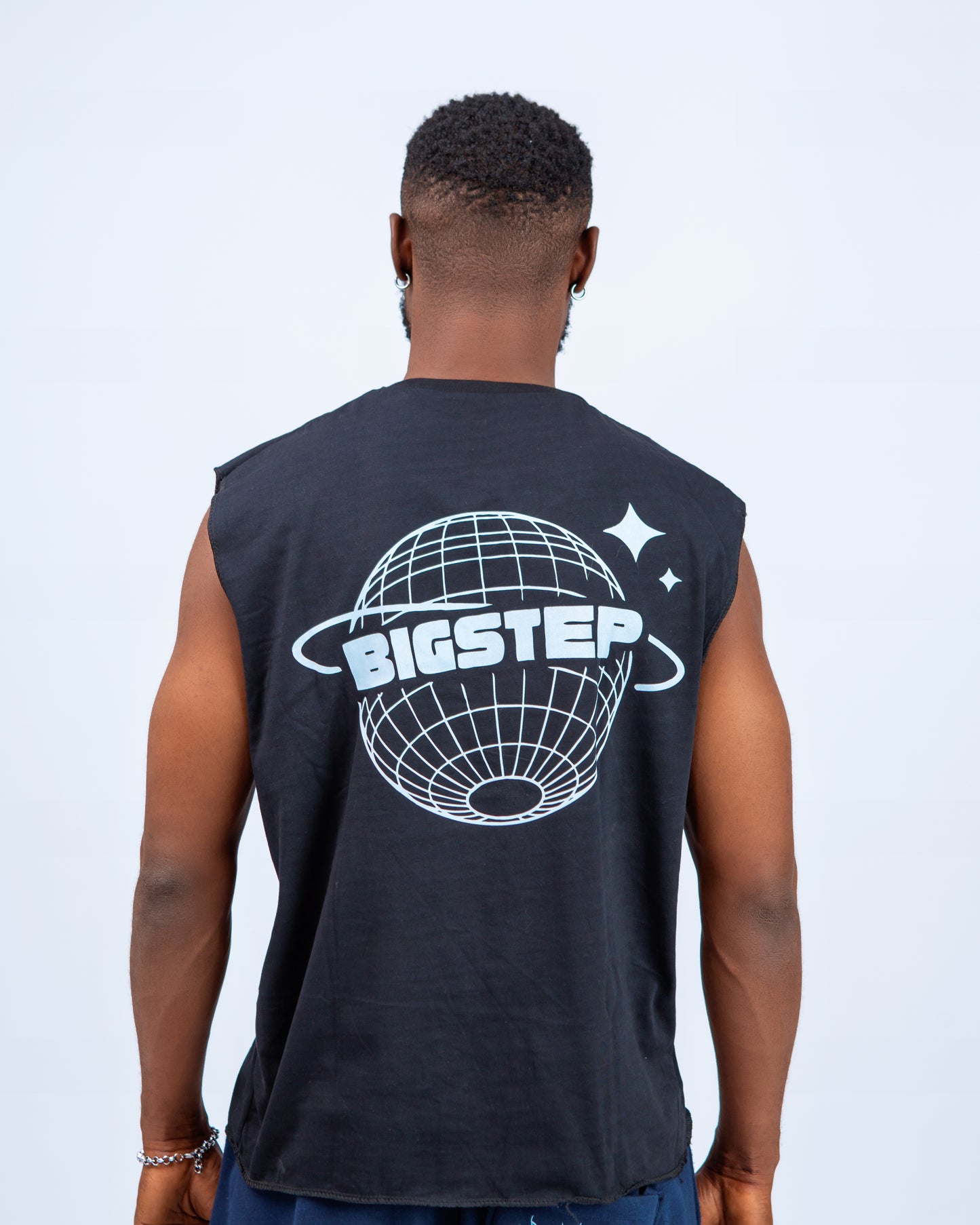 Big Step Crop Tank Top in Black