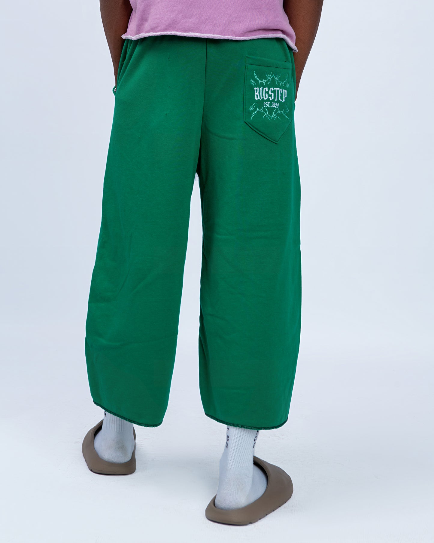 Big Step Crop Joggers in Green