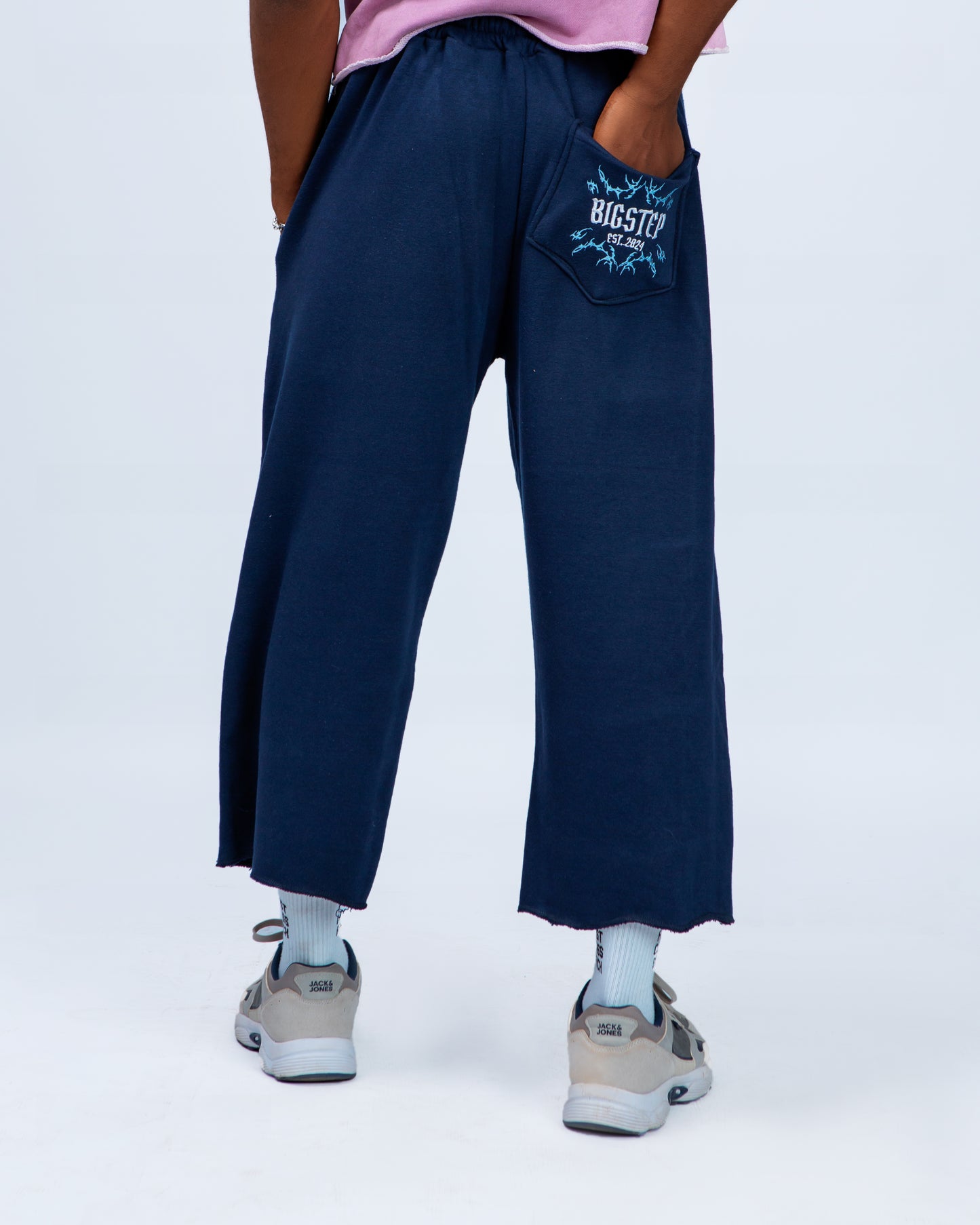 Big Step Crop Joggers in Blue